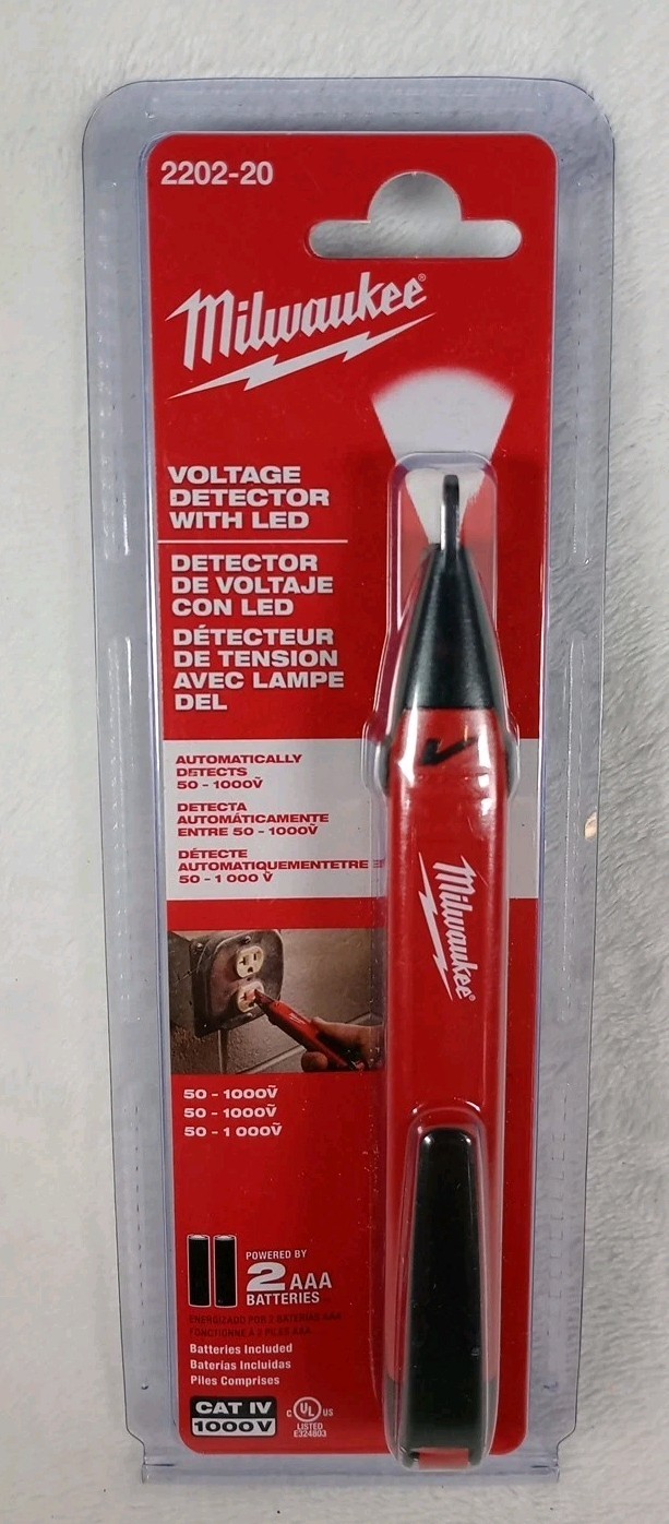 Milwaukee 2202-20 Dual Range Non-Contact Voltage Detector 10-1000V AC CAT IV