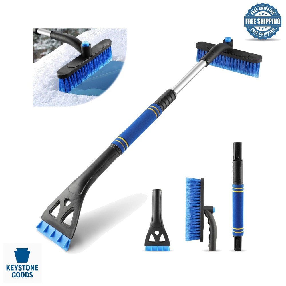 Extendable 32" Snow Brush & Ice Scraper for Car Windshields