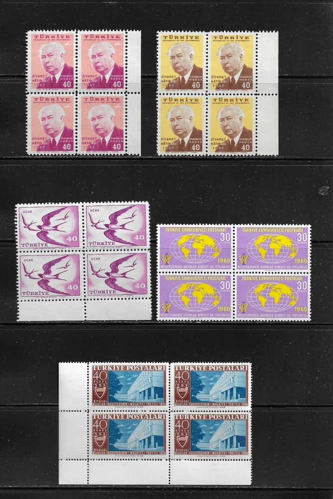 Turkey -  lot  598.    Mint,  NH.  Blocks