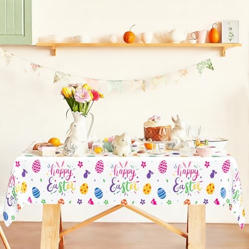 12 Pack Easter Tablecloths Rectangular, 54" x 108" Disposable Easter