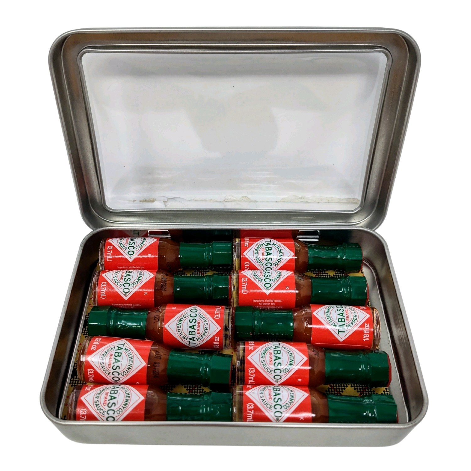 10 Tabasco Sauce Mini Bottle 1/8oz in Gift Tin Best Gift for Spicy Lovers NEW