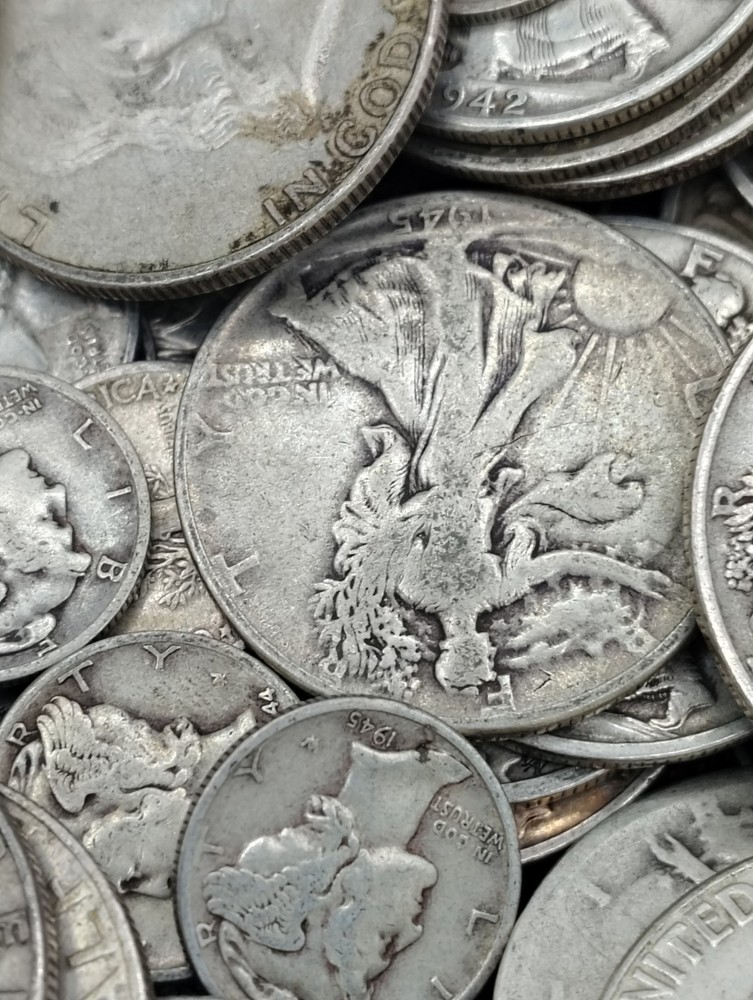 FIVE DOLLARS FACE VALUE 90% JUNK SILVER 25447