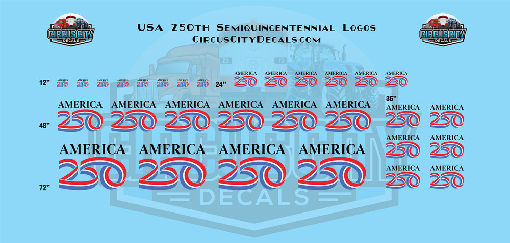 USA 250th Semiquincentennial Logos N 1:160 Scale
