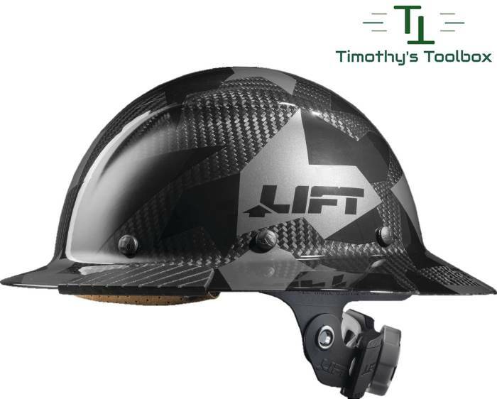 Lift Safety Dax Carbon Fiber Full Brim Hard Hat Black Camo- NEW