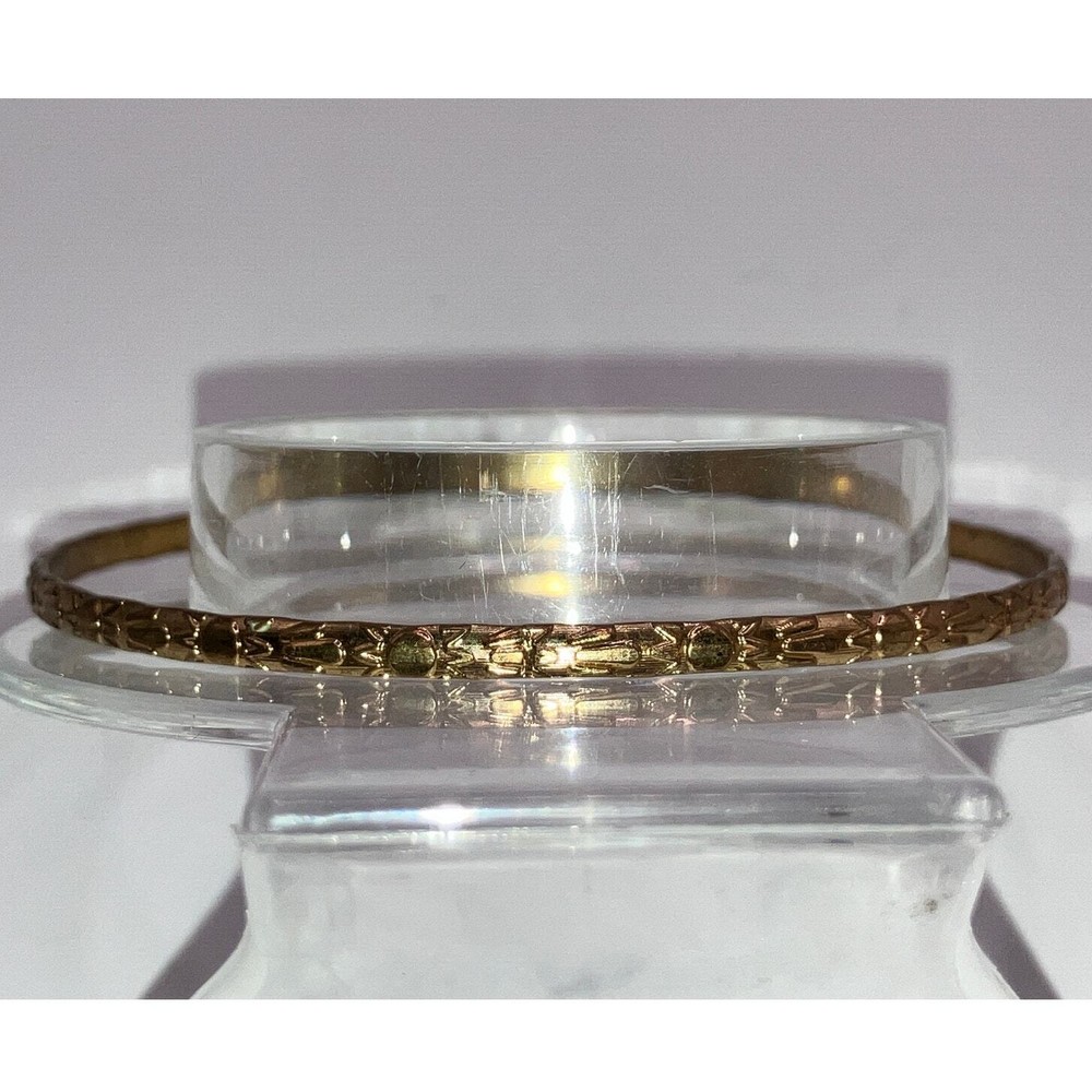 Textured Pattern Gold-Tone Thin 2.75" Bangle Bracelet!