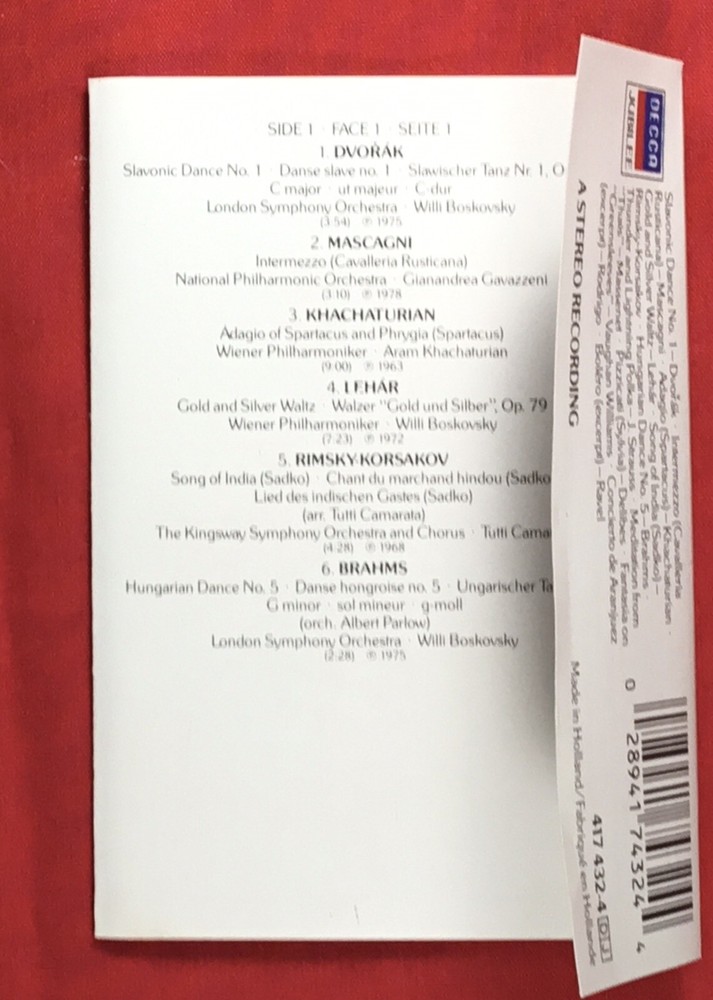 Golden Classics Various Composers Audio Cassette Decca
