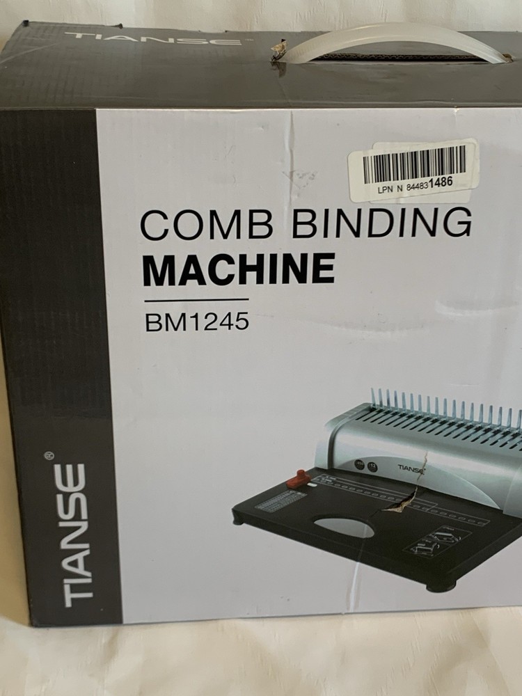 Tianse BM1245 COMB BINDING MACHINE 450 Sheets, 12 Max Punching, Open Box