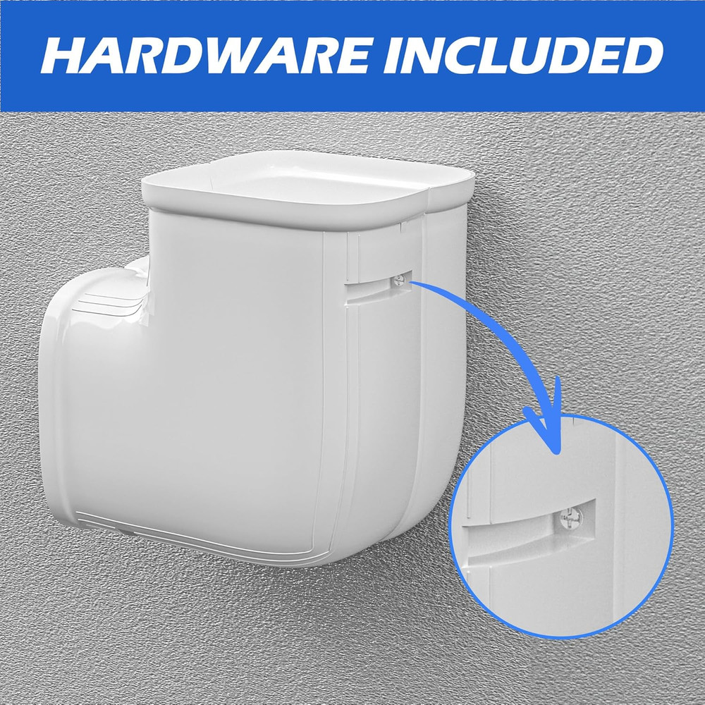 3" Width 90° Flat Elbow, Level Bend, Mini Split Line Cover Set Accessories for M