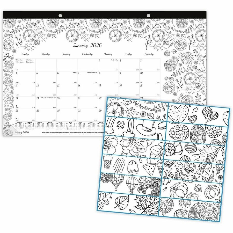 Blueline DoodlePlan Compact Desk Pad - Botanica (c2917001)