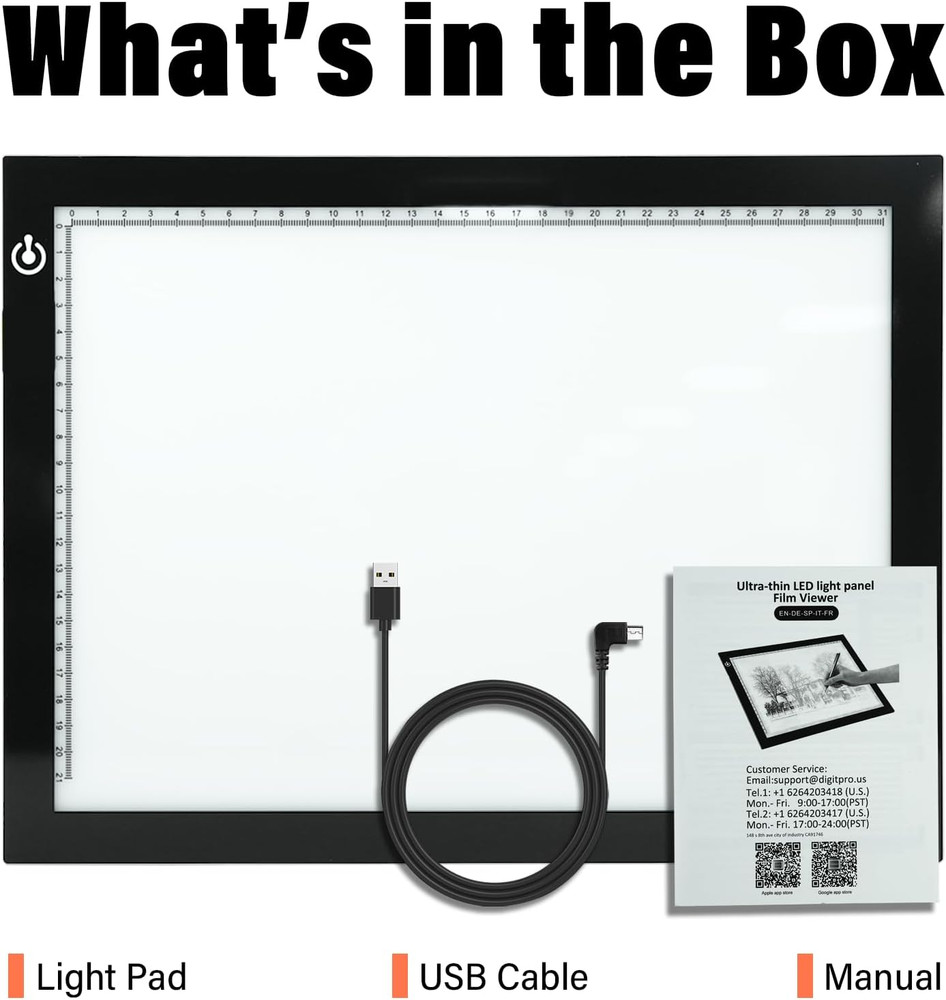A4 Light Box for Tracing – Ultra-Thin LED Light Table with Adjustable Brightn...