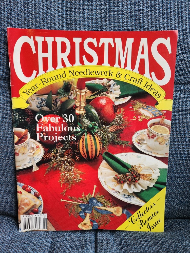 Christmas Year-round Needlework & Craft Magazine 1990 Premier Issue 30 Patterns
