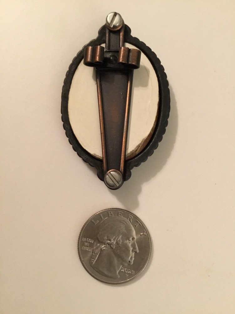 Antiqued Gold Bolo Tie Mount, Abalone Shell Cabochon Insert