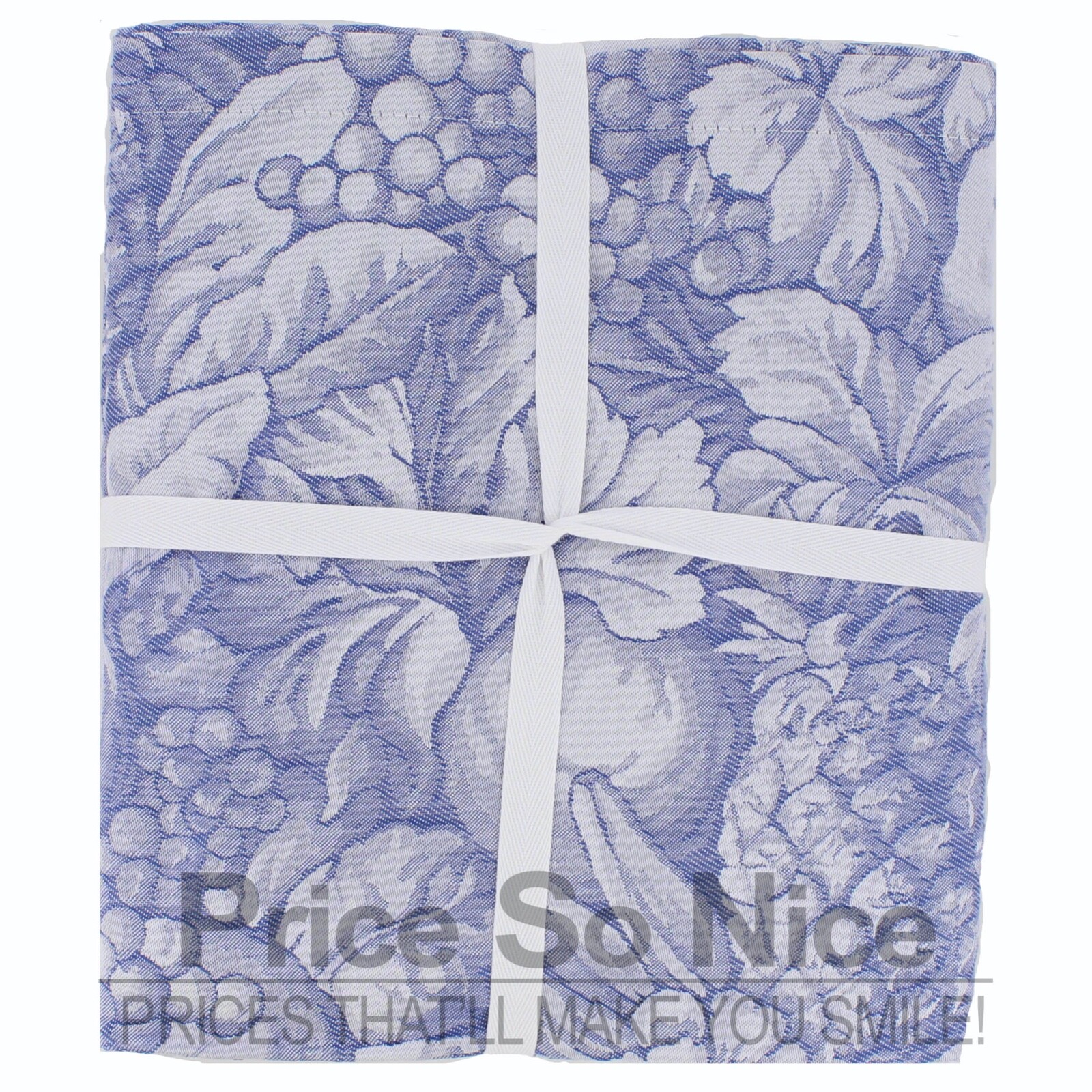 Williams Sonoma Frutta Jacquard Blue Tablecloth - 70" x 108' MSRP $190