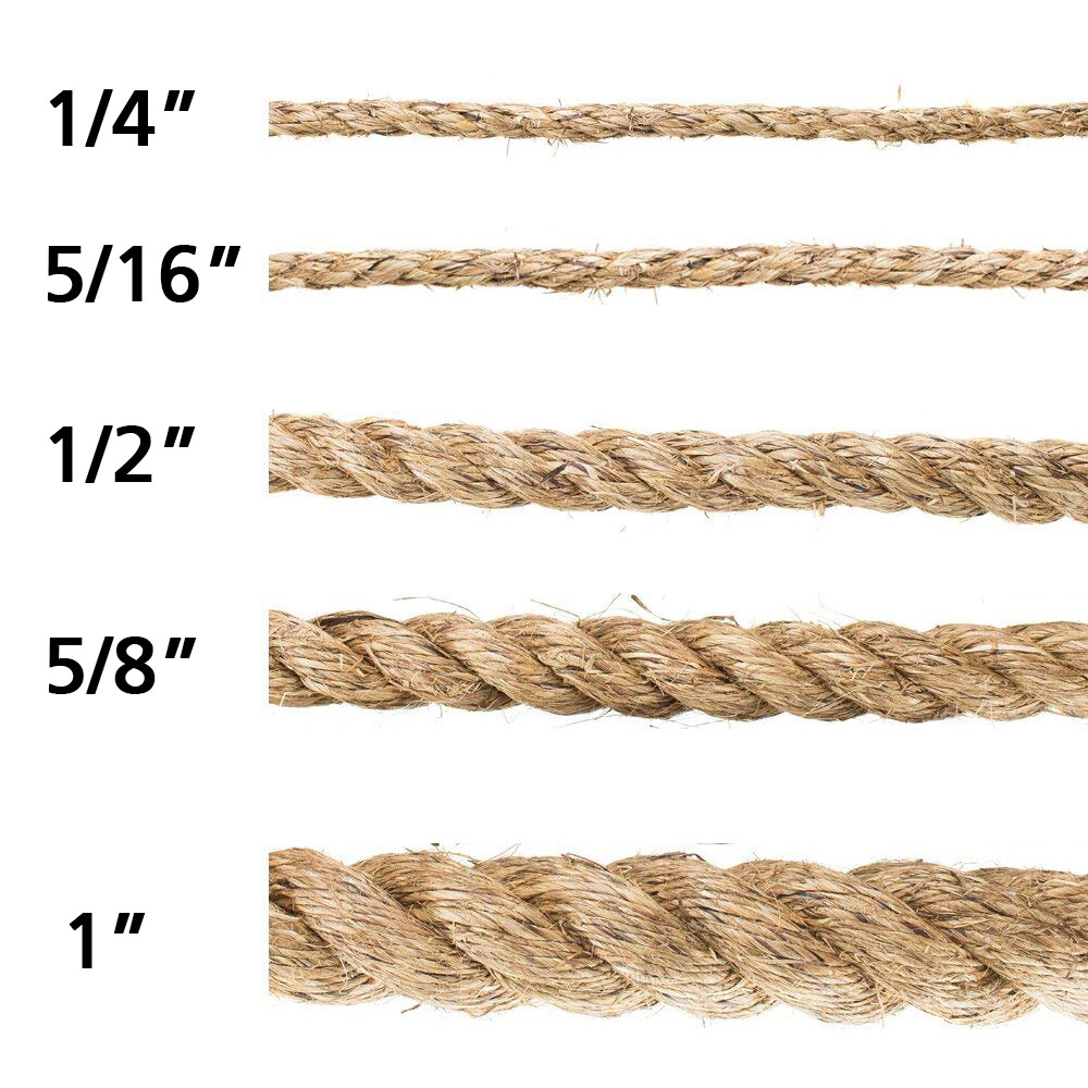 Thick 4 Strands Twisted Manila Rope Natural Hemp Twine for Wrapping DIY Craft
