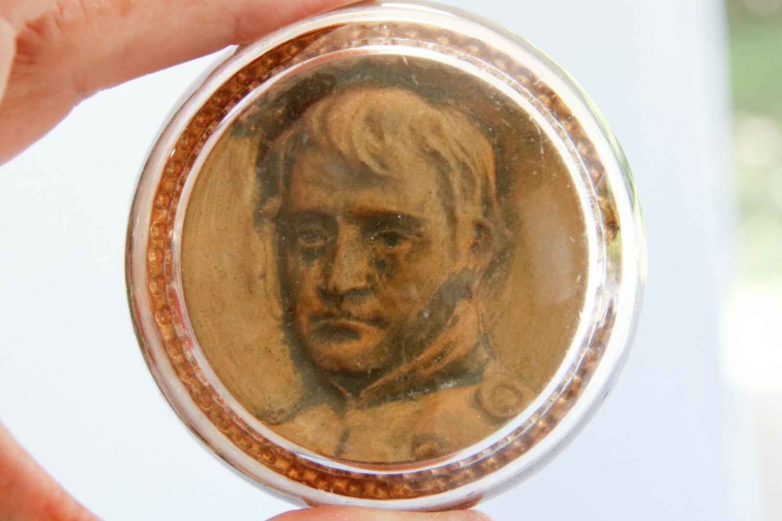 C. 1902 Glass Paperweight French Emperor Napoleon Bonaparte St Louis Exposition