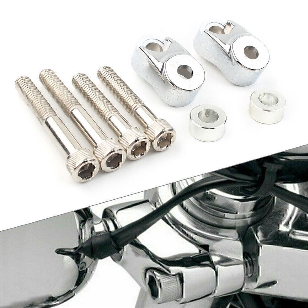 2pcs Front Turn Signal Mount Bracket Relocation for Harley Dyna 39mm 49mm Chrome