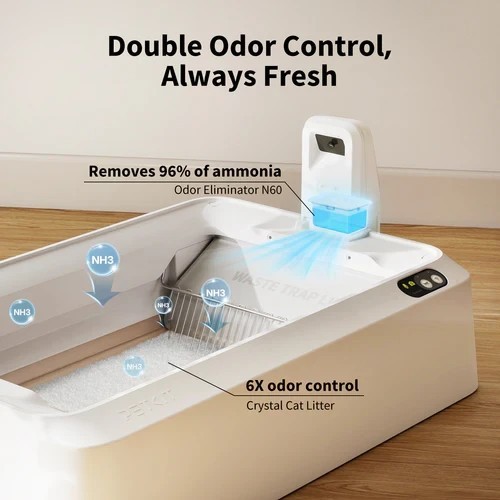 Purobot Crystal Duo Automatic Cat Litter Box with Camera