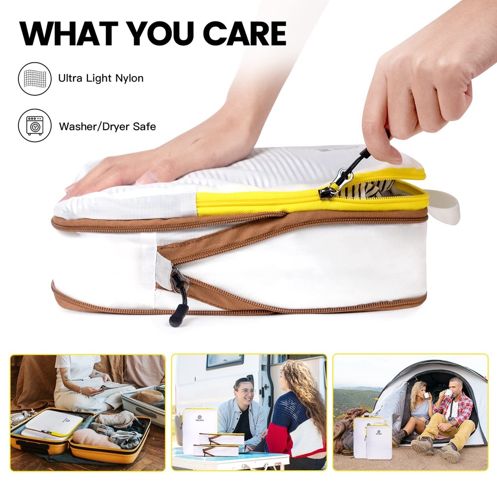 Lightweight Compression Packing Cubes for Suitcases, Compressible Expandable ...