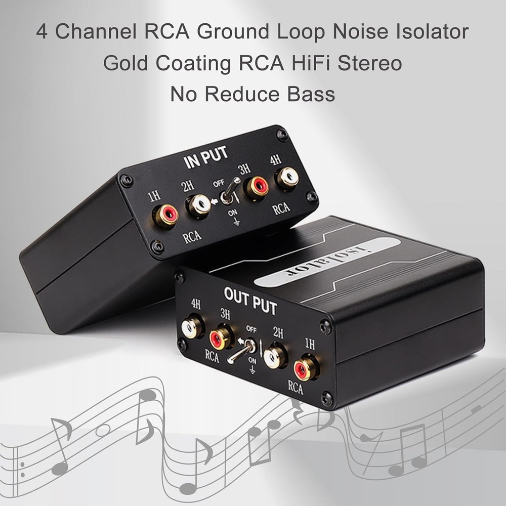 WisWinDa 4 Channel RCA Ground Loop Noise Isolator