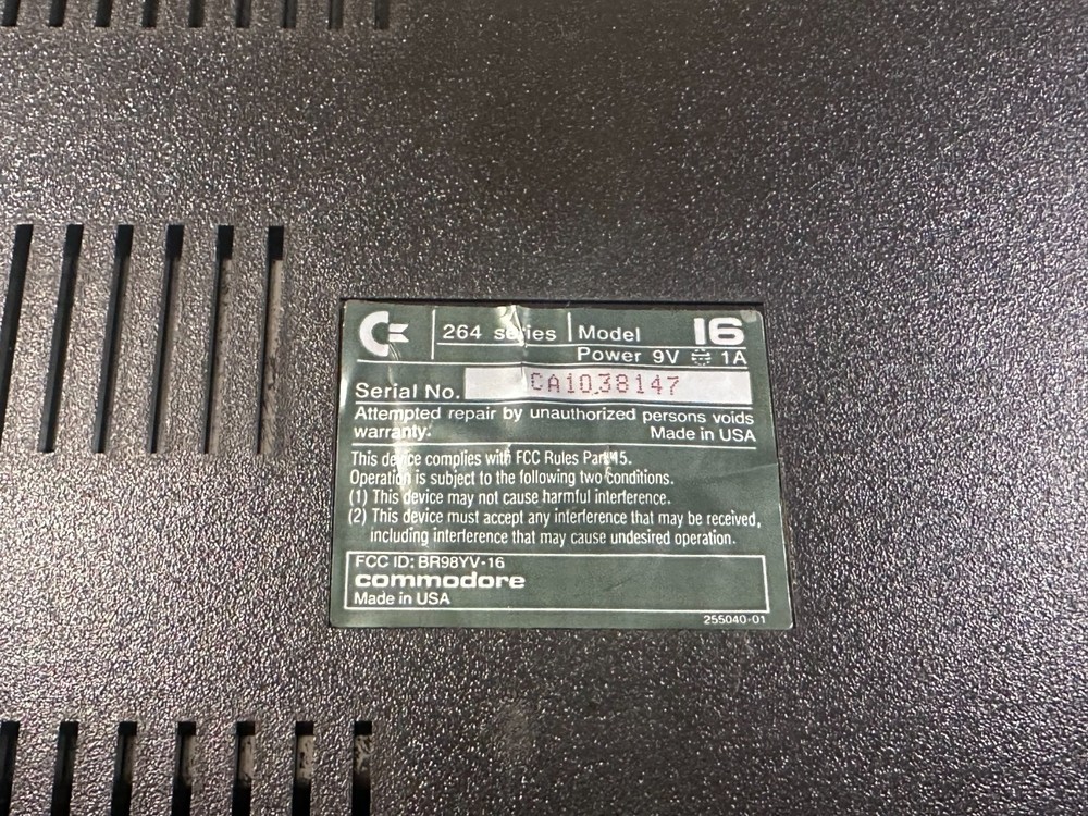 Commodore 16 Vintage Computer C16 Powers on No Video READ
