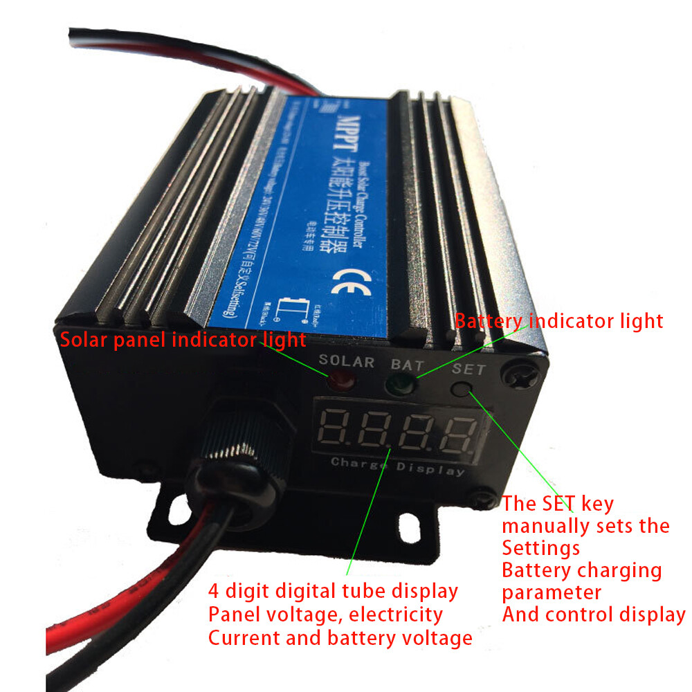 300W MPPT Charge Controller 24V 36V 48V 60V 72V Solar Panel Boost Charger