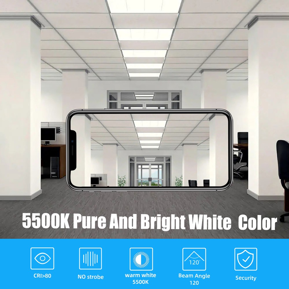 4Pcs 2X2FT LED Flat Panel Light 45W Dimmable Drop Ceiling Recessed Troffer Light