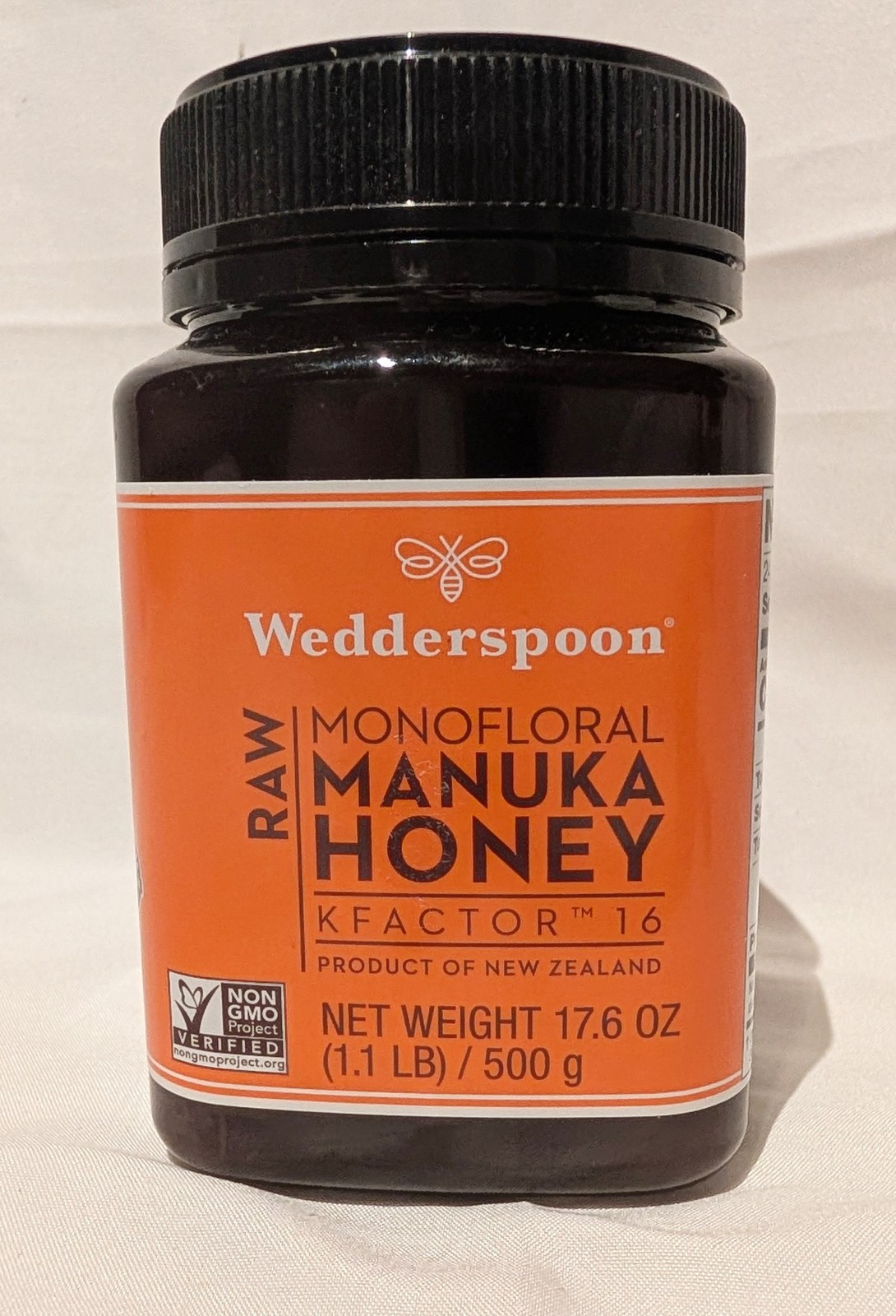 ​Wedderspoon Raw Monofloral Manuka Honey KFactor 16, 1.1 lb (500 g) - NEW