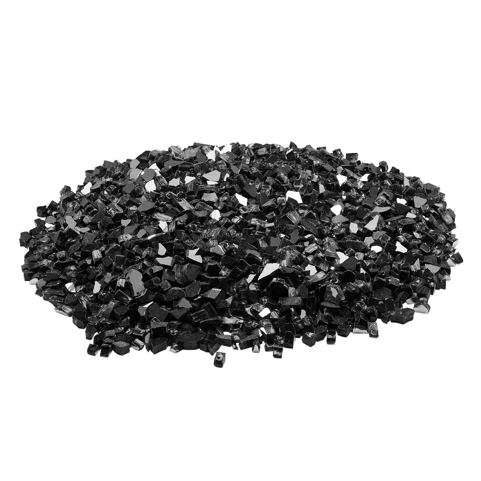 VEVOR 20 LBS Fire Glass 1/2-Inch Fireplace Glass Rocks for Fire Pit Table Black