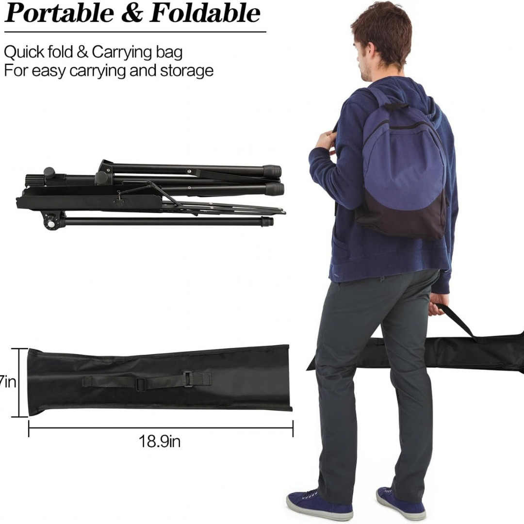 1 Pack Music Stand 2 in 1 Dual-Use Folding Sheet Music Stand Lightweigh...