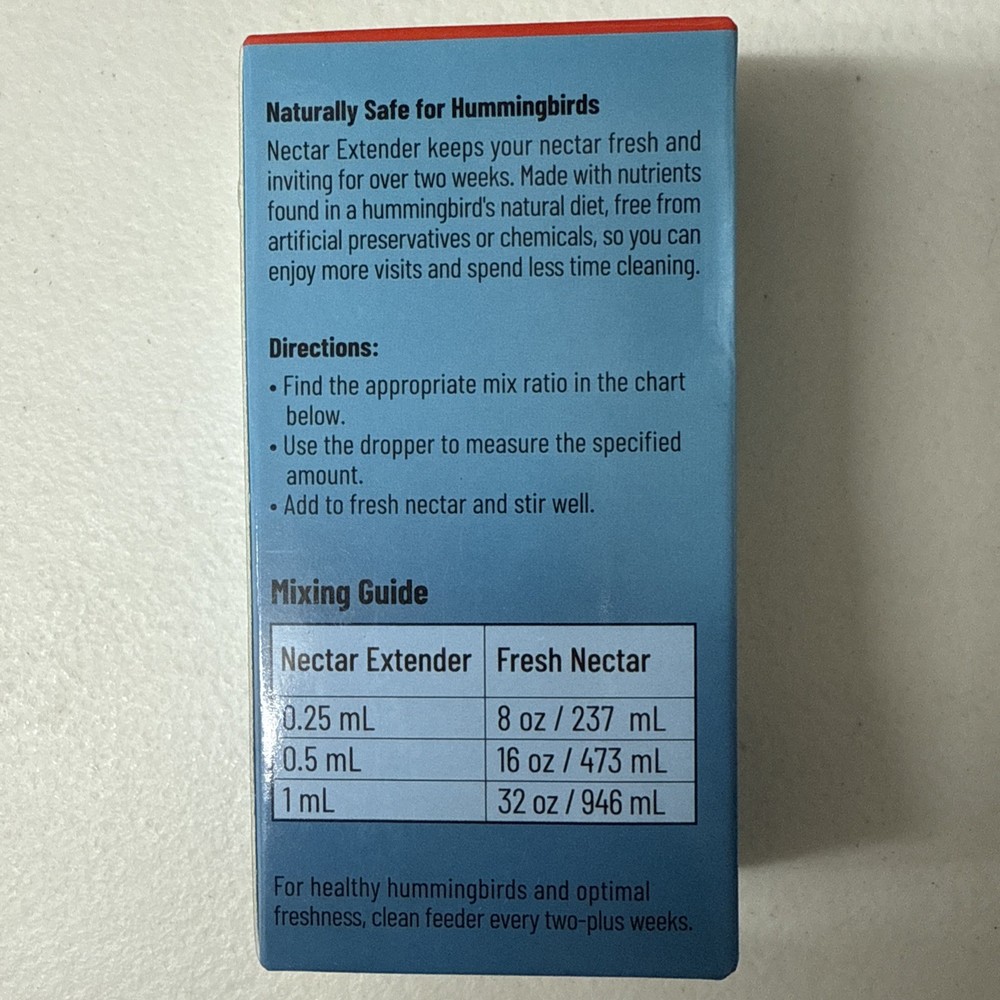 Hummingbird Nectar Extender - Keeps Nectar Fresh for 2+ Weeks, 60+ Uses, Made...