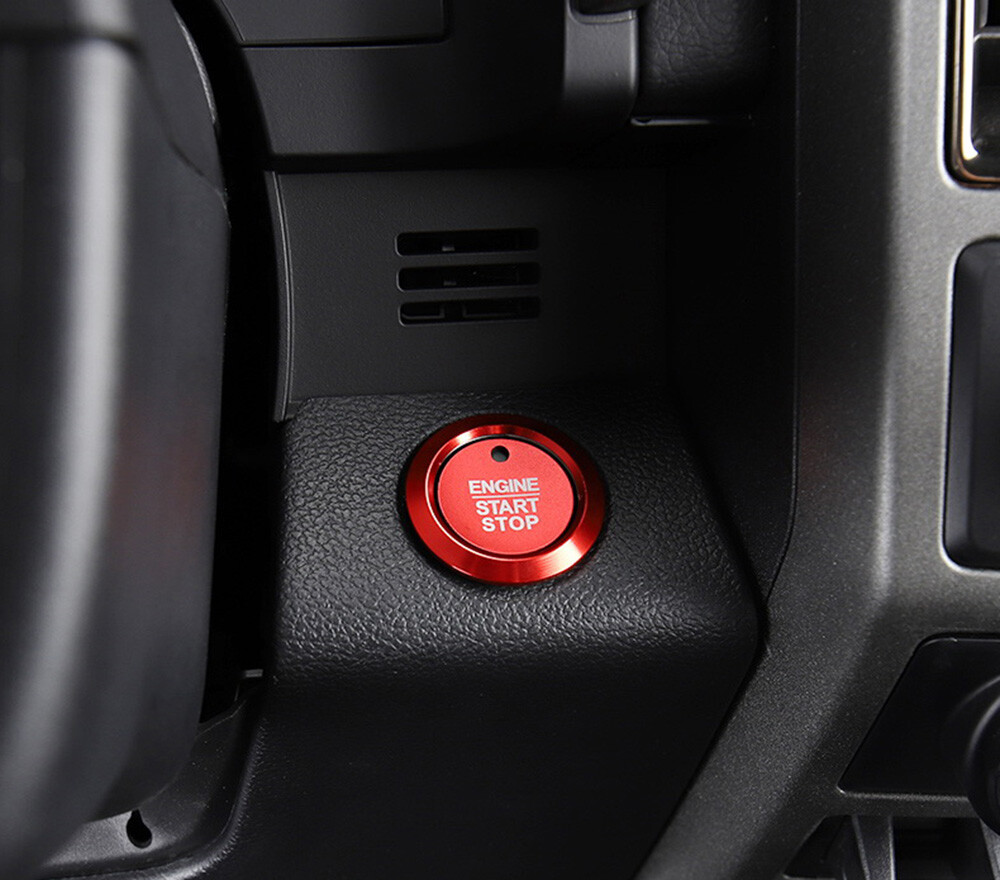 Red Keyless Engine Push Start Button & Surrounding Ring For Ford F-150 Raptor...
