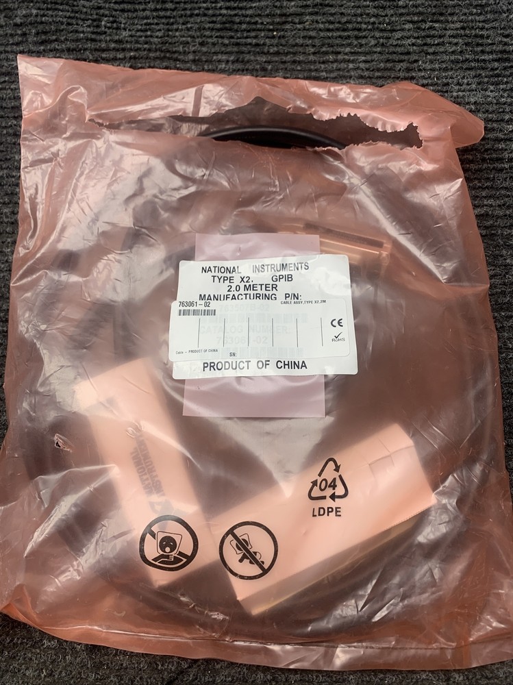 NEW NATIONAL INSTRUMENTS 763061-02 TYPE-X2 2METERS GPIB CABLE