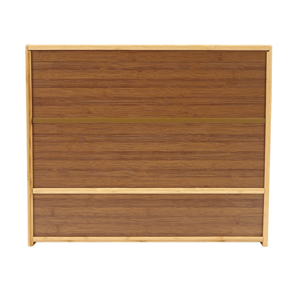 Small Bamboo Kitchen Pantry Sideboard with Sliding Doors and Ample Storage