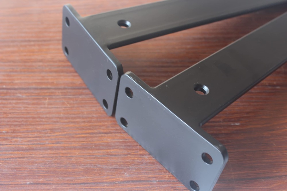 4 Pack 6 inch Black 1/5" Thick Hidden L Shelf Bracket Floating Iron Support