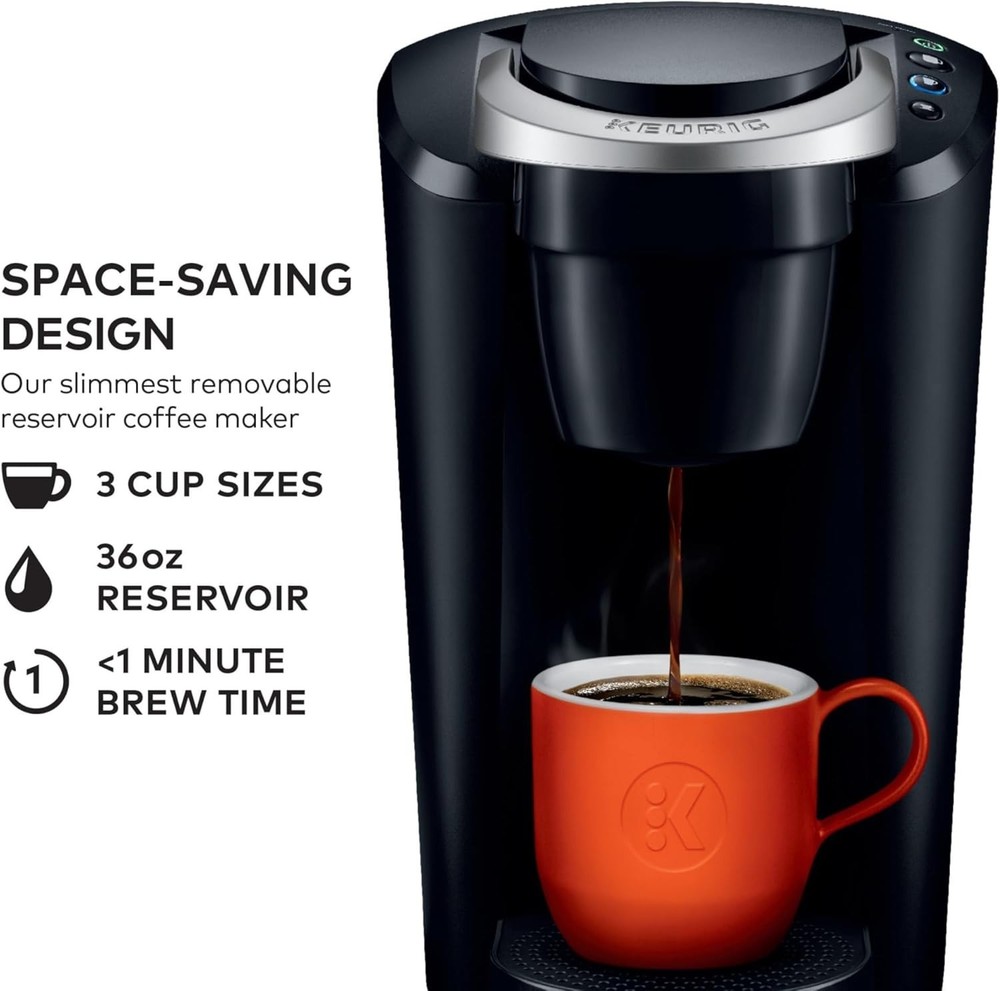 K-Compact Single-Serve K-Cup Pod Coffee Maker, with 3 Brew Sizes, Smart Start...