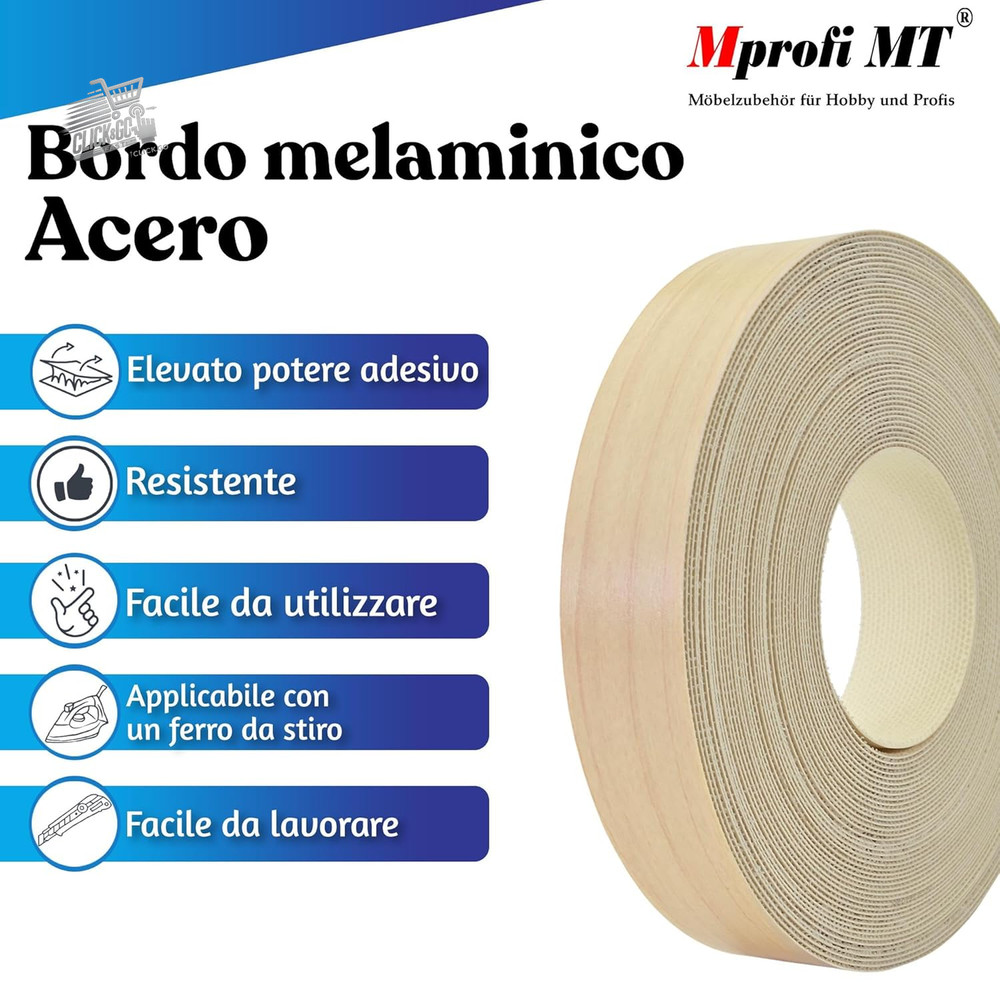 ® - Maple Effect Edge | 22mm X 50M | Easy to Apply | Mel Kitchen Edge