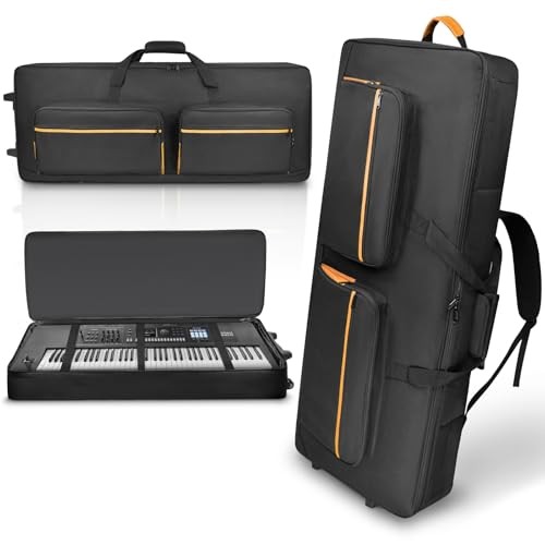 73/76 Key Keyboard Case with Wheels & Adjustable Shoulder Straps– Padded