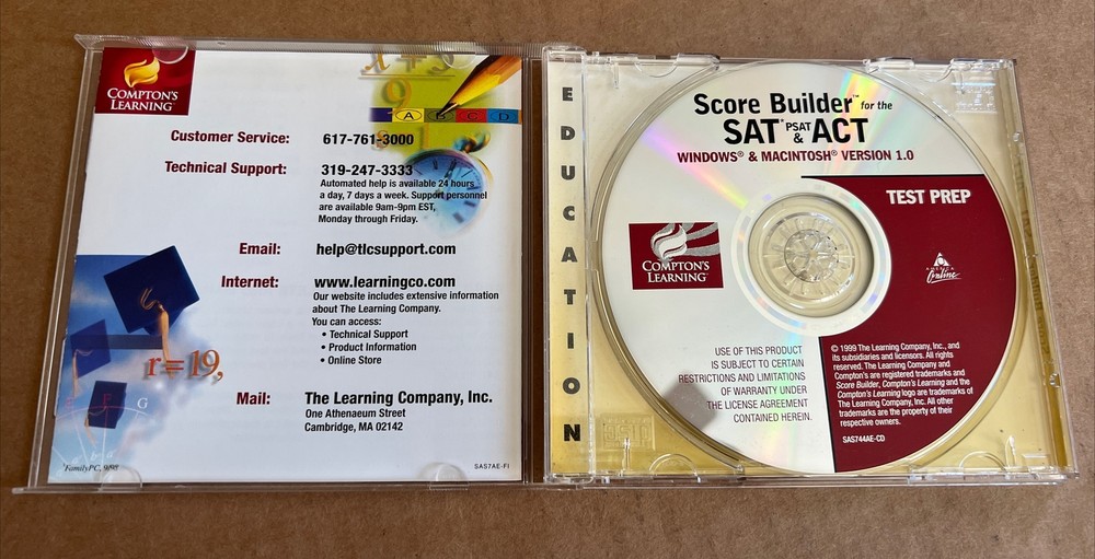 1999 Comptons Learning Score Builder SAT , PSAT & ACT CD-rom