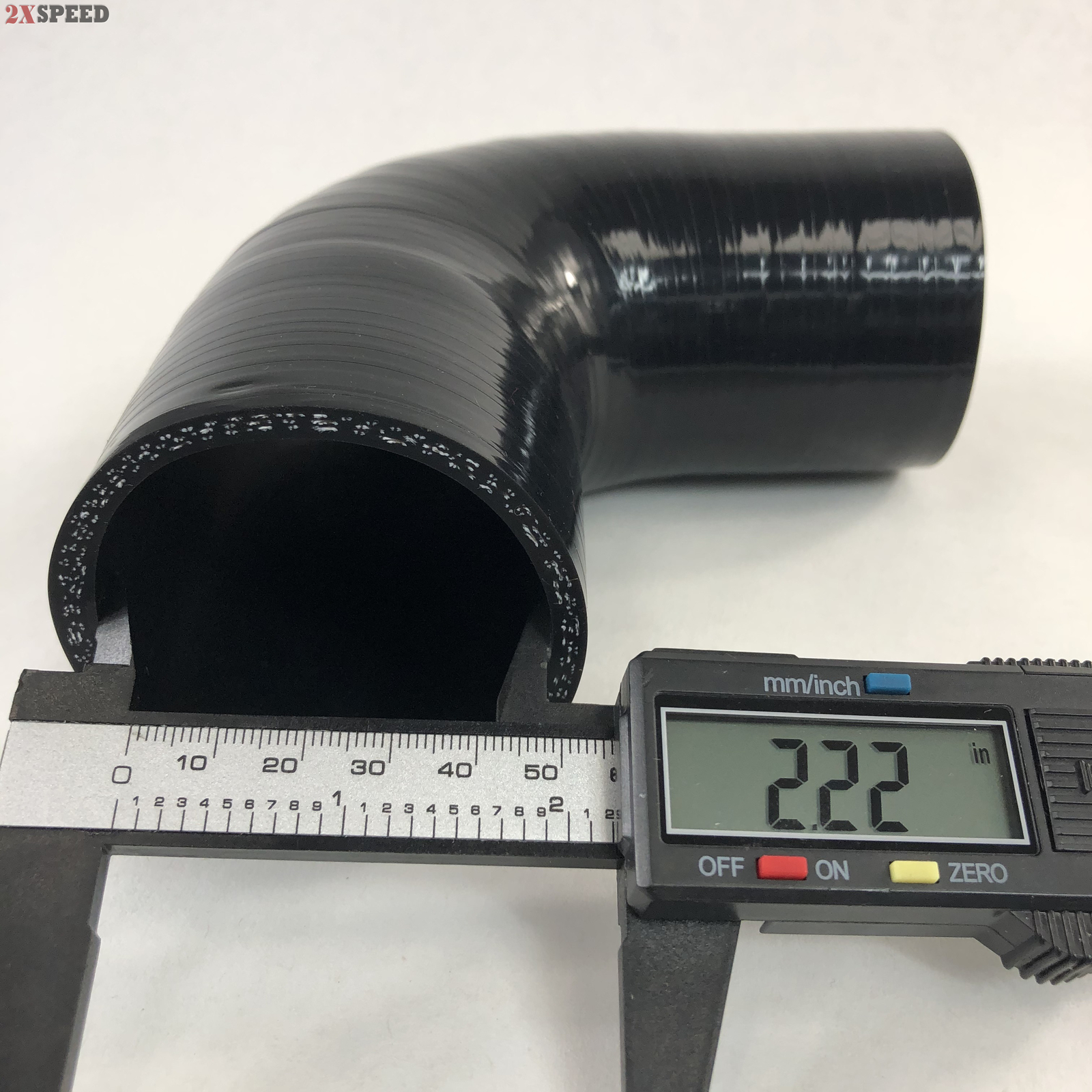 EMUSA 2.25" Black 90 Degree Silicone hose Coupler 4 layer polyester high