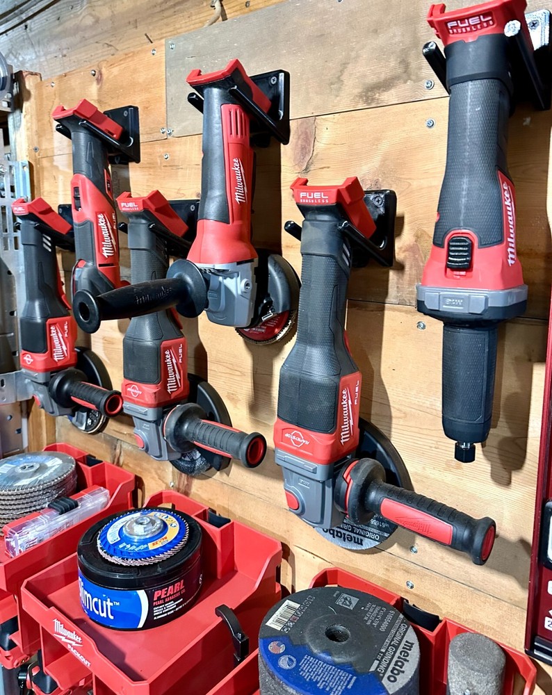 Milwaukee Grinder, End Grinder, Multitool Wall Mount 3D Printed red OR black