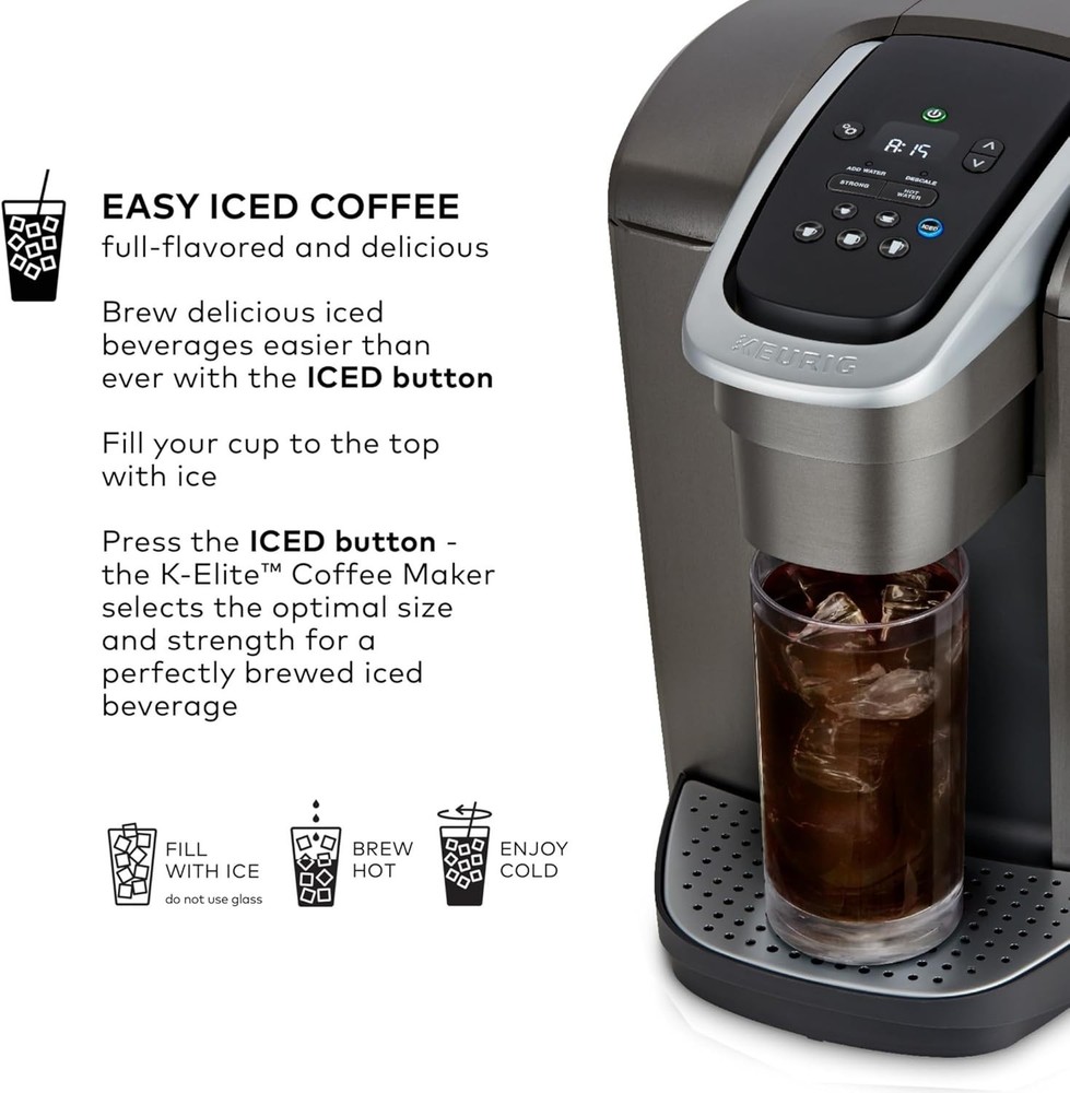 Versatile K-Elite Single Serve K-Cup Coffee Maker - Customizable Brew Experience