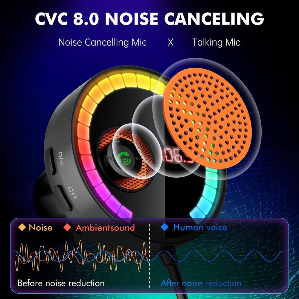 Car Bluetooth FM Transmitter, Wireless Radio Car Adapter Design for Air Vent ...