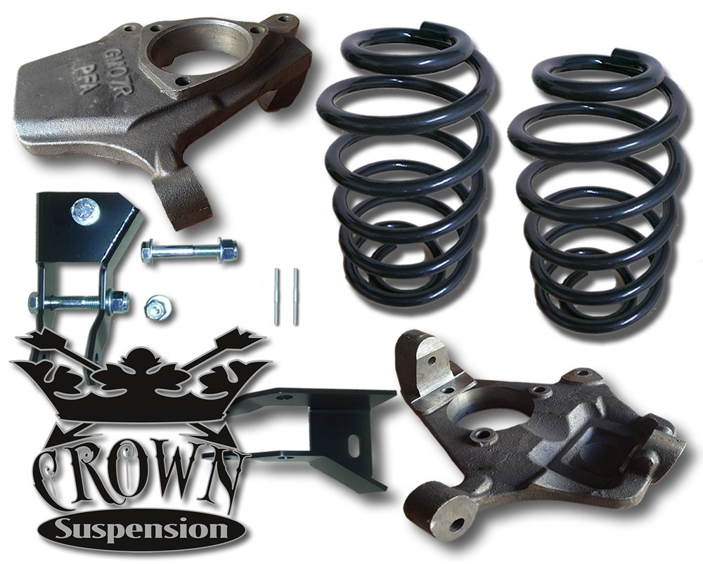 2015-2020 Tahoe Yukon 2" Spindles 4" Coil Springs w/Shock Ext Lowering Drop Kit