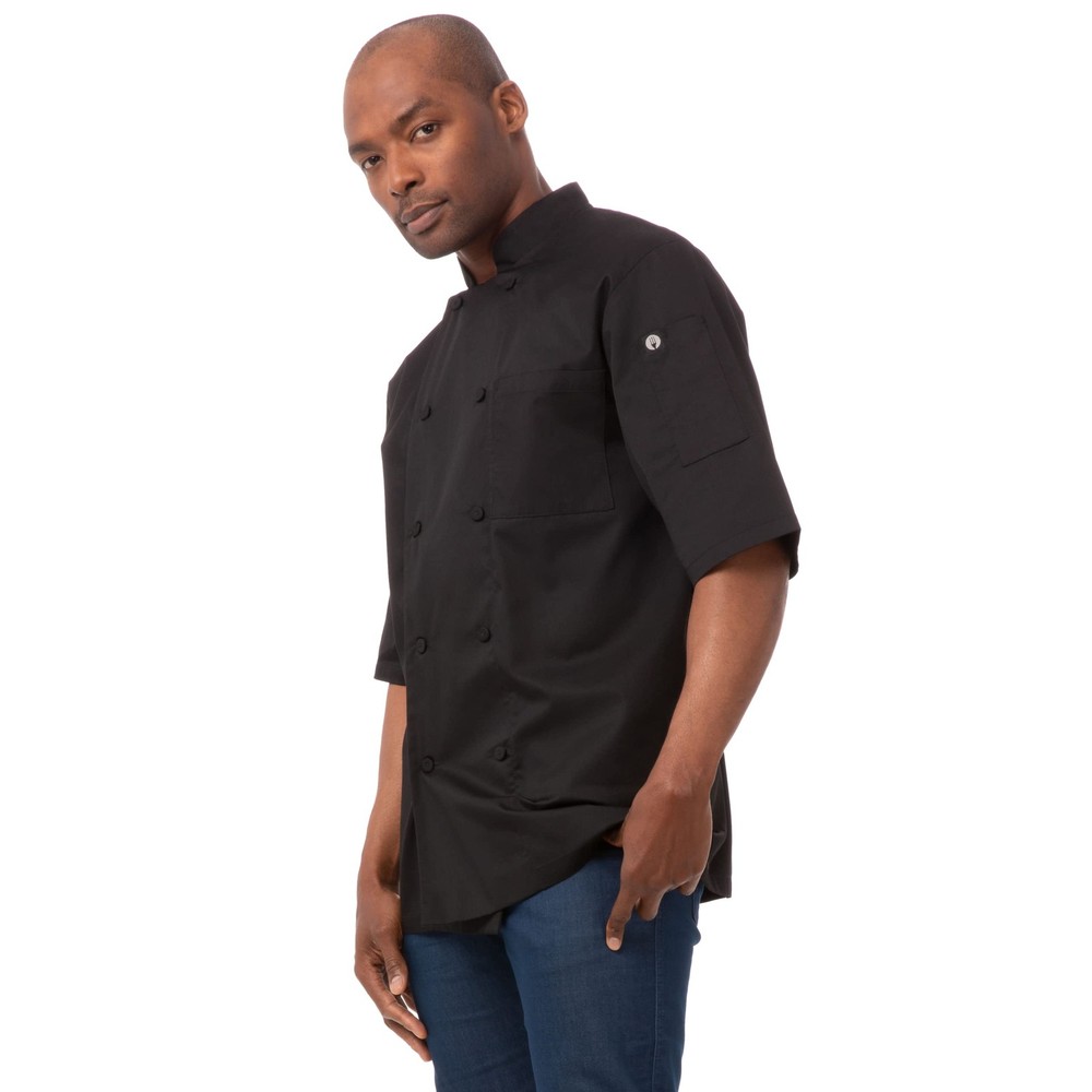Men Montreal Cool Vent Chef Coat Black Medium Professional Kitchen Jacket