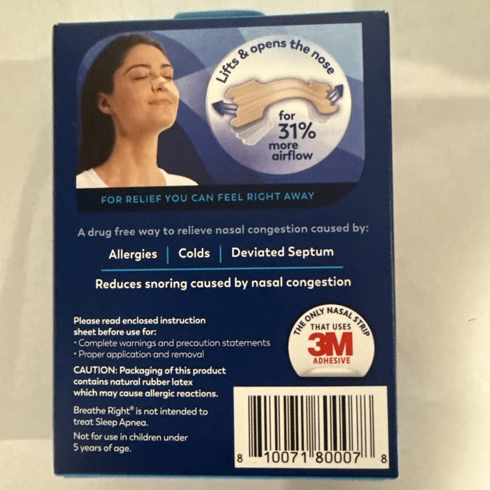 Breathe Right Nasals Strips Tan Large 30 Count