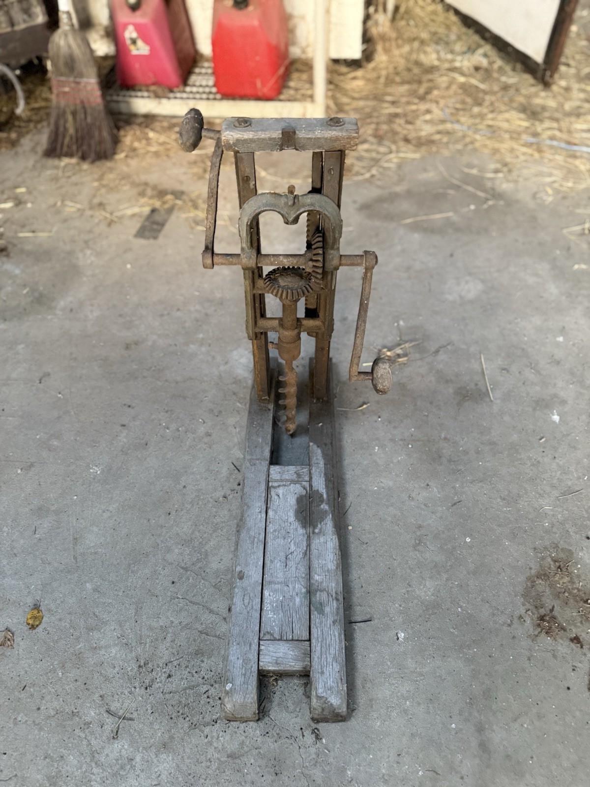 Antique Folding Hand Crank Barn/Post/Beam Drill Boring Machine