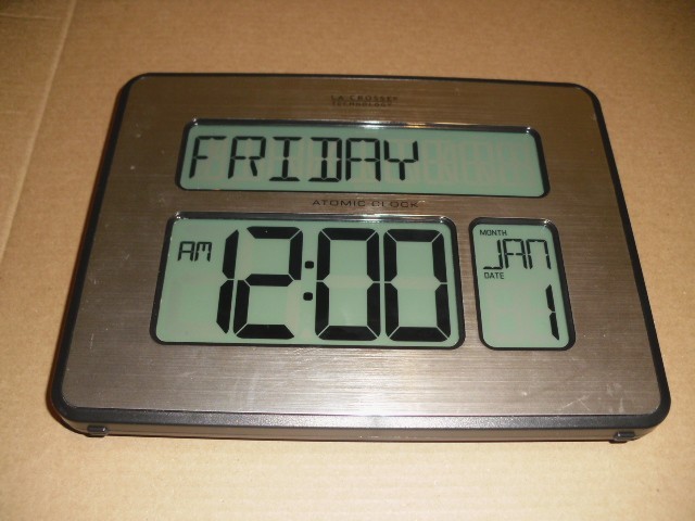 LA CROSSE  ATOMIC  CLOCK, LARGE  DIGITS  Model:C86279 +AC ADAPTER