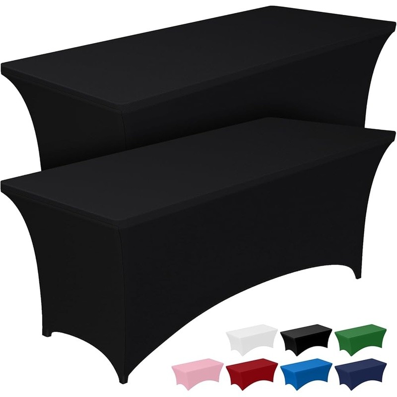 Rectangular Spandex Tablecloth 6ft Fitted Cover Parties Weddings Events New