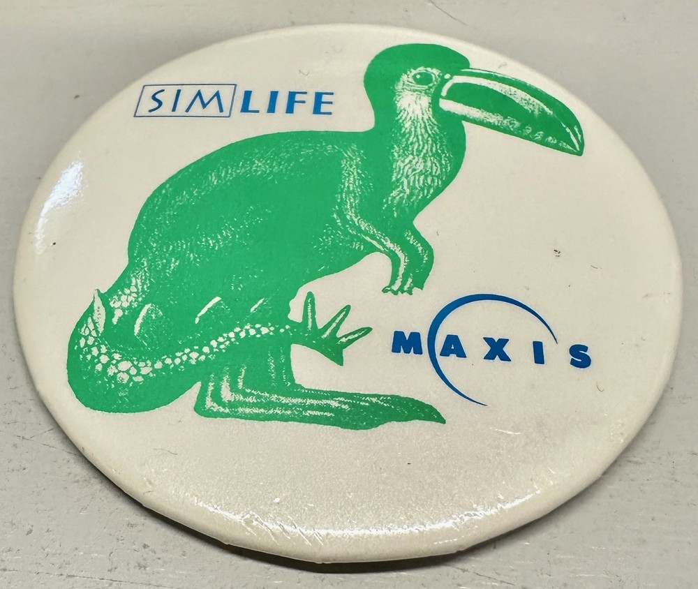 Vintage Computer Collectable: Maxis SimLife 3" Vendor Button