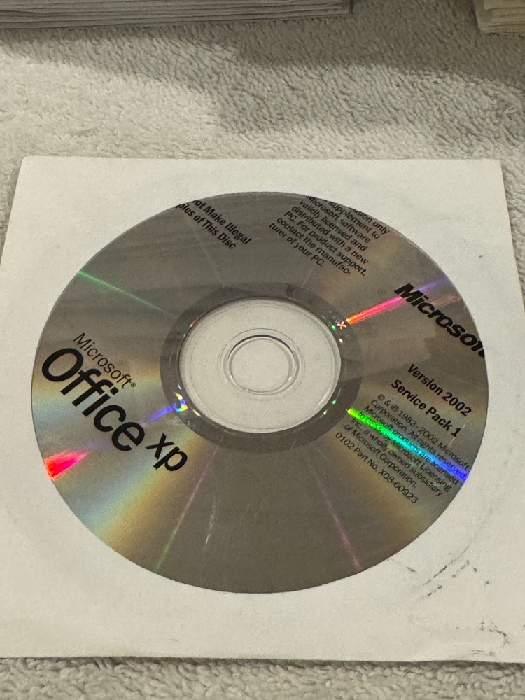 Microsoft Office XP Version 2002 SP1 - NO PRODUCT KEY!!! NEW/SEALED!!